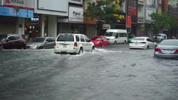 Nang Město Vietnam Prosinec 2018 Město Záplavy Deštivé Období Hodně — Stock video