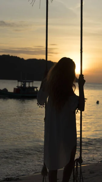 Під Час Заходу Сонця Photoshooting Пхо Куок Острів Біля Моря — стокове фото