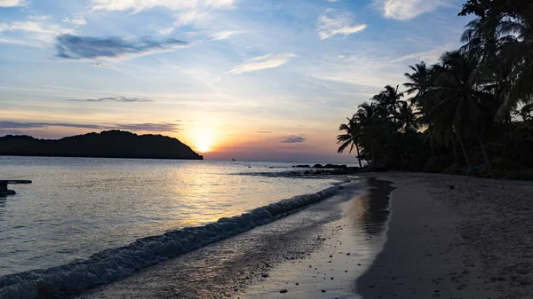 Гарний Чарівний Захід Сонця Sae Пляжі Куок Острів Чудовим Краєвидом — стокове фото