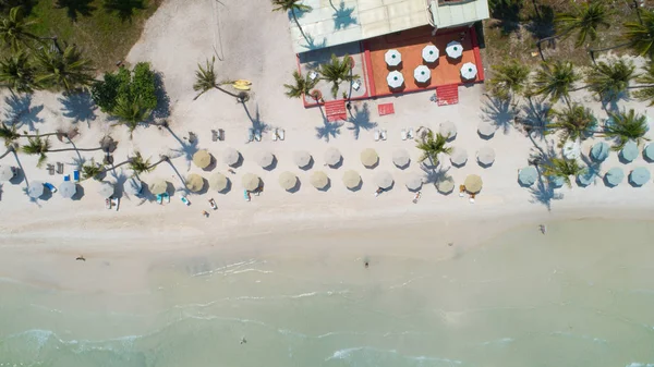 Beautiful Aerial View Beach White Sand Crystal Clear Water Phu — Stock Photo, Image