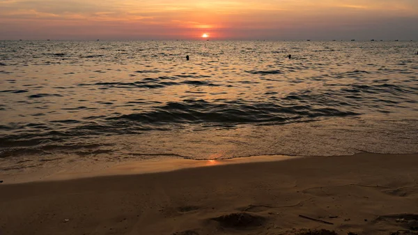 Paisagem Belo Pôr Sol Phu Quoc Ilha Praia Areia Com — Fotografia de Stock