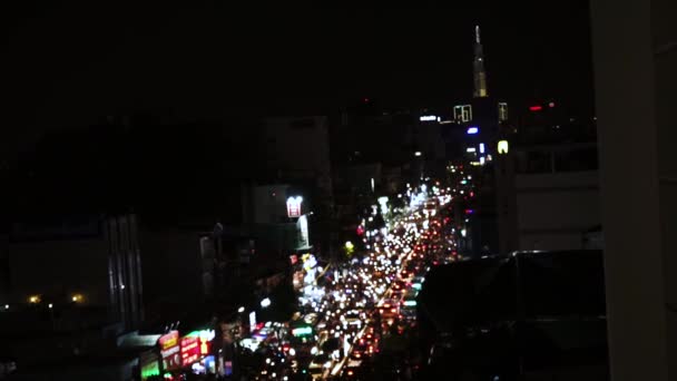 Bicicletas Coches Están Atascados Tráfico Una Pequeña Carretera Vietnam — Vídeos de Stock