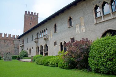 Verona, Castelvecchio'yu, sanat, tarih ve doğa için dünyanın ünlü İtalya daki
