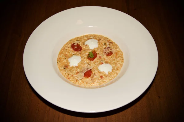 Risoto Tomate Boa Comida Tradicional Italiana — Fotografia de Stock