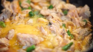 pirinç sebze ve somon ile yakın çekim