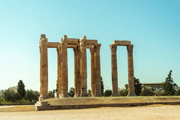 Templul Grecesc Antic Zeului Zeus Din Atena — Fotografie, imagine de stoc