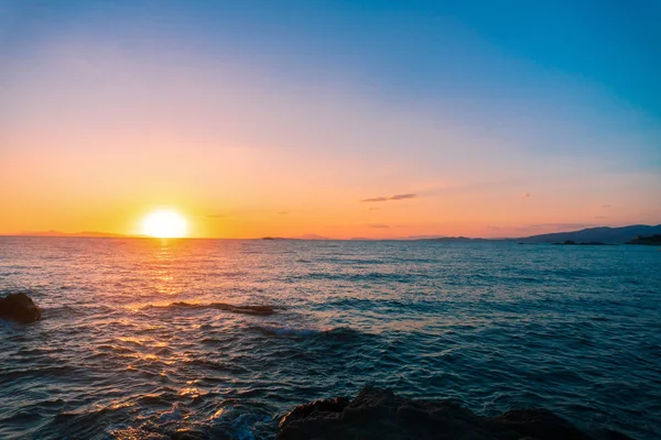 Horizontal Photo Magic Marine Sunset Beautiful Evening Ocean — Stock Photo, Image