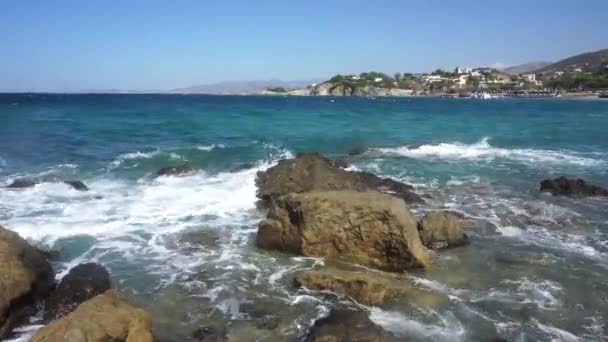 Onde Dell Oceano Bellezza Sulle Coste Rocciose — Video Stock