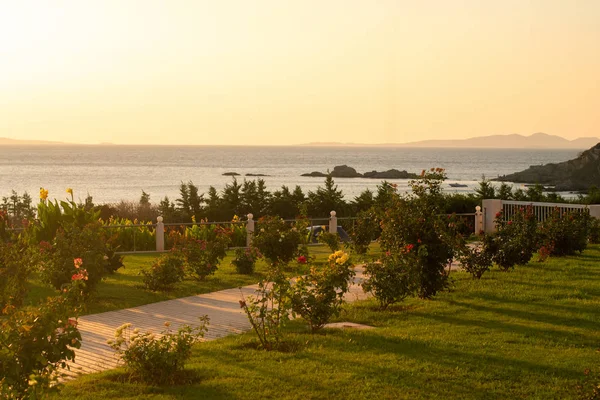 Warmer Morgen Blick Auf Das Meer — Stockfoto