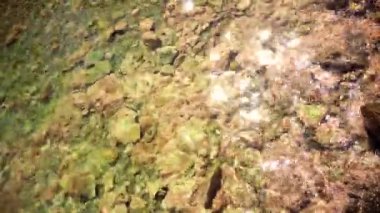 Çakıl plajı ile deniz dalgaları