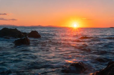 güzel yaz deniz günbatımı. Deniz on Sunset