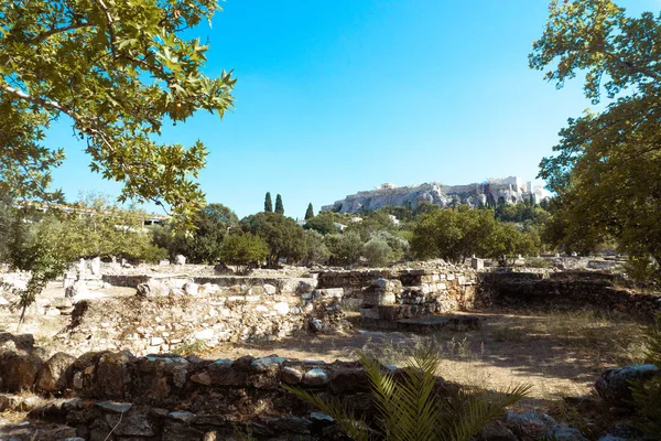Ruiny Starożytnej Grecji Akropol — Zdjęcie stockowe