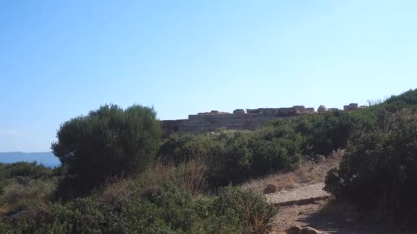 Древнегреческий Храм Посейдона Боге Гор — стоковое видео