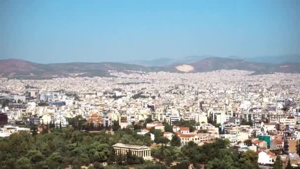 Θέα Της Πόλης Των Αθηνών Από Ύψος — Αρχείο Βίντεο