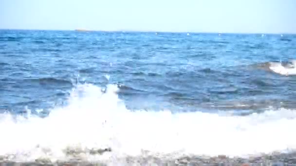 Mar com vawes e rochas — Vídeo de Stock