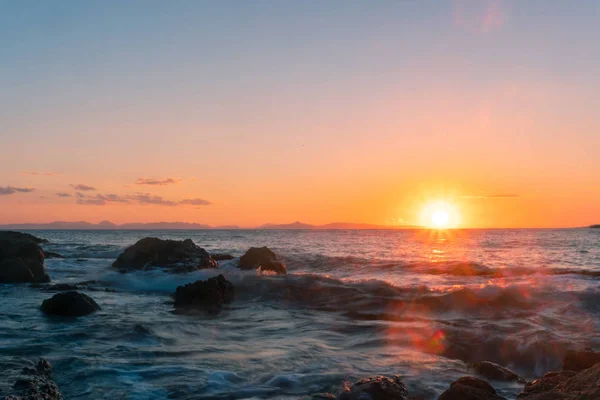 Beauty Warm Summer Sunset Sea — Stock Photo, Image