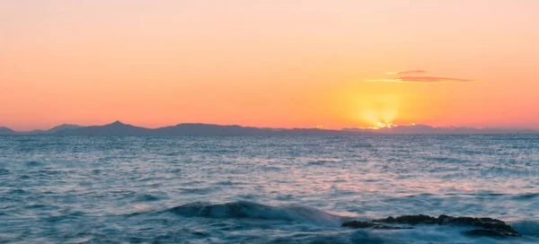 Schönheit Warmen Sommersonnenuntergang Meer — Stockfoto