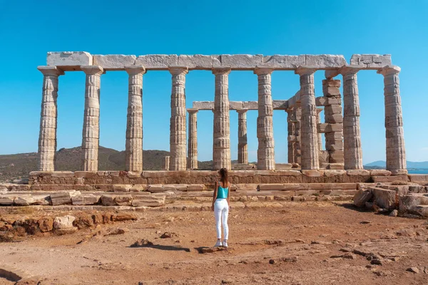 Primo piano di antiche rovine greche — Foto Stock