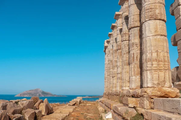 Primo piano di antiche rovine greche — Foto Stock