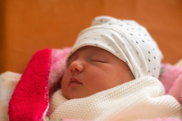 Portré egy aranyos újszülött lány — Stock Fotó