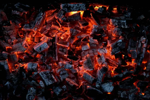 Abstraktní Pozadí Rudým Rozžhavným Dřevěným Uhlím — Stock fotografie