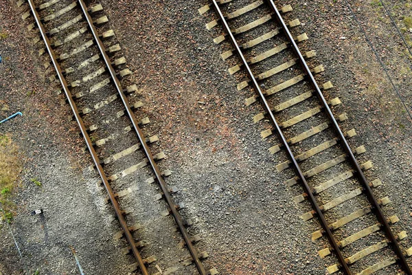 Blick Auf Die Bahngleise Aus Der Höhe lizenzfreie Stockfotos
