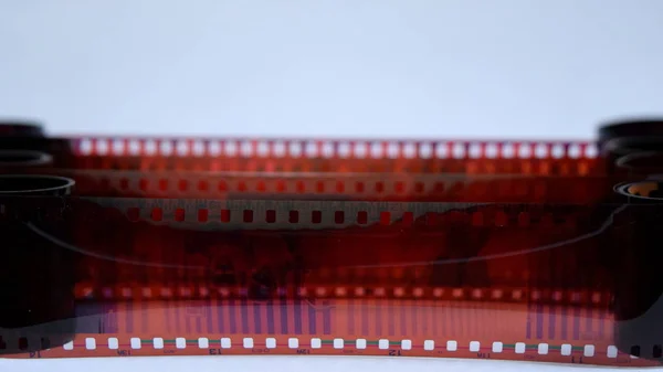 Cuatro Películas Fotográficas Color Desplegadas Una Tras Otra — Foto de Stock