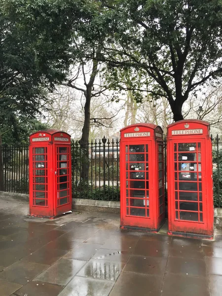 Červené Telefonní Budky Londýně — Stock fotografie