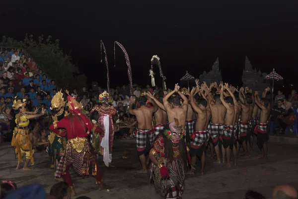 2018 Uluwatu Ilha Bali Kecak Dia Dança — Fotografia de Stock
