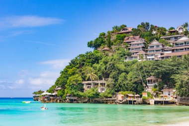 Boracay, Filipinler - 29 Ocak 2018: Diniwid beach