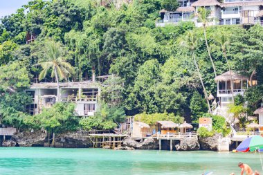 Boracay, Filipinler - 29 Ocak 2018: Diniwid beach