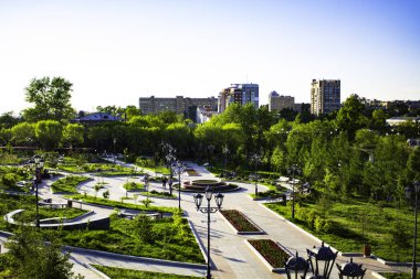 Habarovsk, Rusya - 18 Mayıs 2018: Komsomolskaya Meydanı