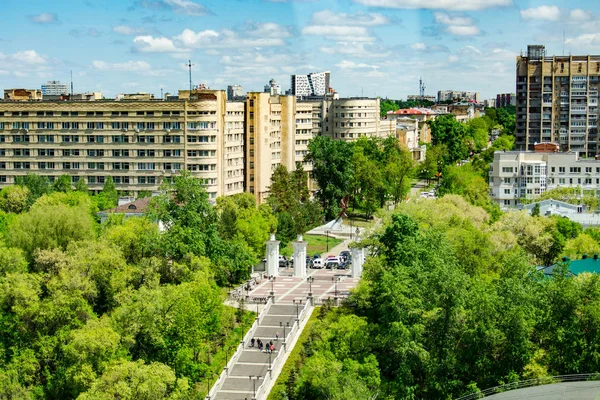 Vista Dell Argine Del Fiume Amur Dalla Ruota Panoramica Russia — Foto Stock