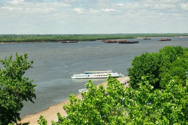 Vista Del Terraplén Del Río Amur Desde Noria Rusia —  Fotos de Stock
