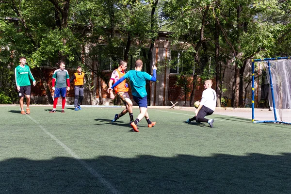 Rússia, Khabarovsk - 25 de agosto de 2018: mini torneio de futebol — Fotografia de Stock