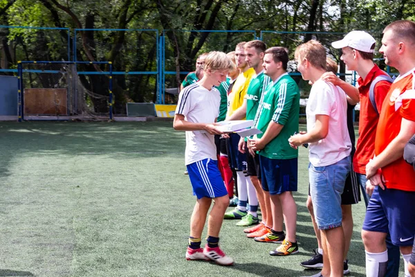 Millet Mini Futbol Yeşil Yapay Çim Üzerinde Oyun — Stok fotoğraf