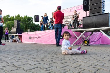 Rusya, Khabarovsk - Eyl 01, 2018: rock grubu Park açık havada gerçekleştirir