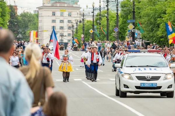 Khabarovsk, Rusya - 02 Haziran 2019: Uluslararası askeri gruplar festivali Amur dalgaları . — Stok fotoğraf