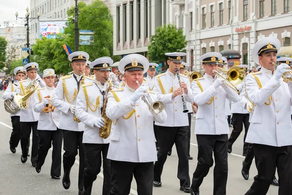 Khabarovsk, Rusya - 02 Haziran 2019: Uluslararası askeri gruplar festivali Amur dalgaları .