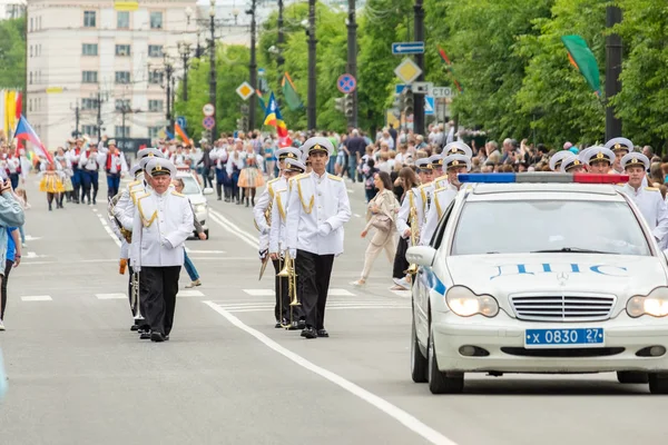 Khabarovsk, Rusya - 02 Haziran 2019: Uluslararası askeri gruplar festivali Amur dalgaları . — Stok fotoğraf