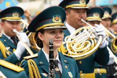 Khabarovsk, Rusya - 02 Haziran 2019: Uluslararası askeri gruplar festivali Amur dalgaları .