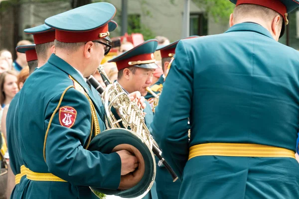 Khabarovsk, Rusko-červen 02, 2019: Mezinárodní festival vojenských pásem vlny Amur . — Stock fotografie
