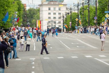 Khabarovsk, Rusya - 02 Haziran 2019: Uluslararası askeri gruplar festivali Amur dalgaları .