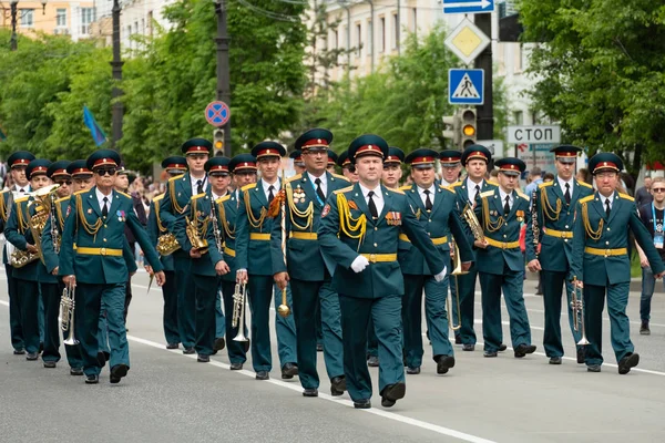 Khabarovsk, Russia - Jun 02, 2019: International festival of military bands The Amur waves . — Stock Photo, Image