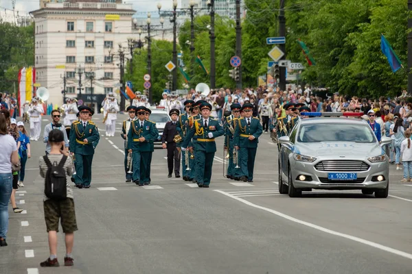 Khabarovsk, Rusya - 02 Haziran 2019: Uluslararası askeri gruplar festivali Amur dalgaları . — Stok fotoğraf