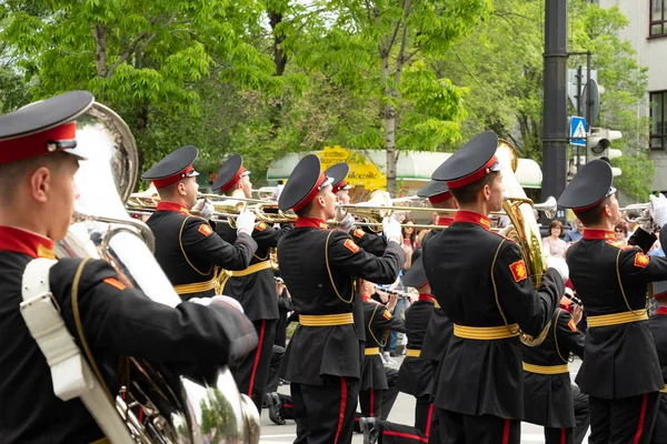 Khabarovsk, Russie - 02 juin 2019 : Festival international des fanfares militaires Les vagues de l'Amour  . — Photo