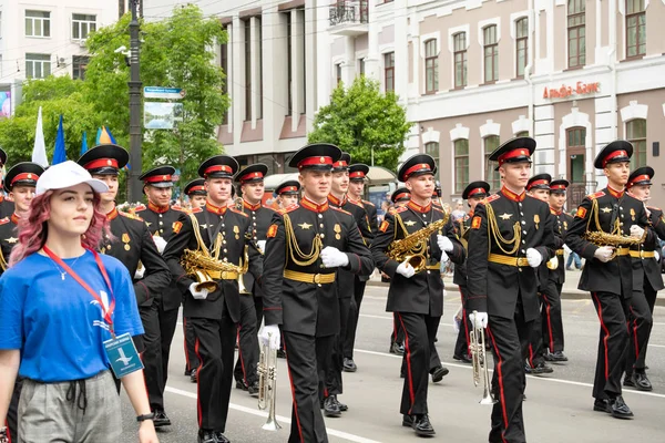 Khabarovsk, Rusya - 02 Haziran 2019: Uluslararası askeri gruplar festivali Amur dalgaları . — Stok fotoğraf