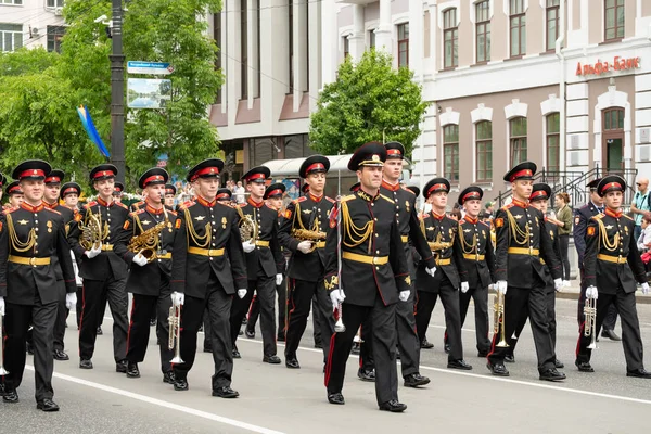 Khabarovsk, Rusia - Juni 02, 2019: Festival internasional band militer The Amur waves  . — Stok Foto