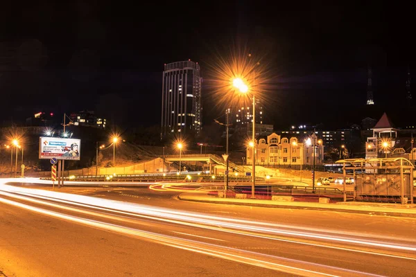 Golden Bridge Vladivostok Night — Stock Photo, Image