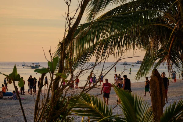 Boracay Filipinas Enero 2020 Puesta Sol Isla Boracay Vela Otros — Foto de Stock